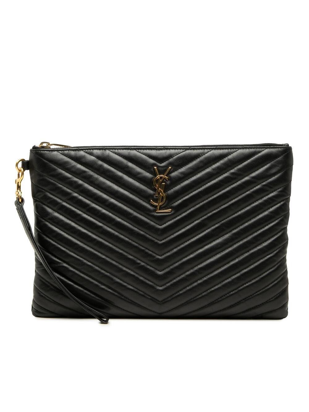 Saint Laurent Chevron Calfskin Tablet #358209S69B